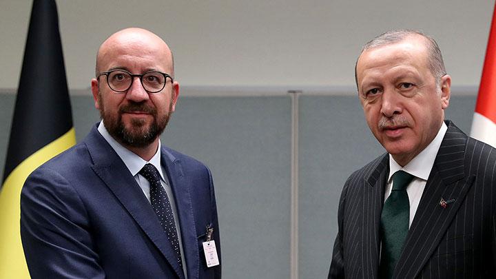 Cumhurbakan Erdoan Belika Babakan Charles Michel ile grt