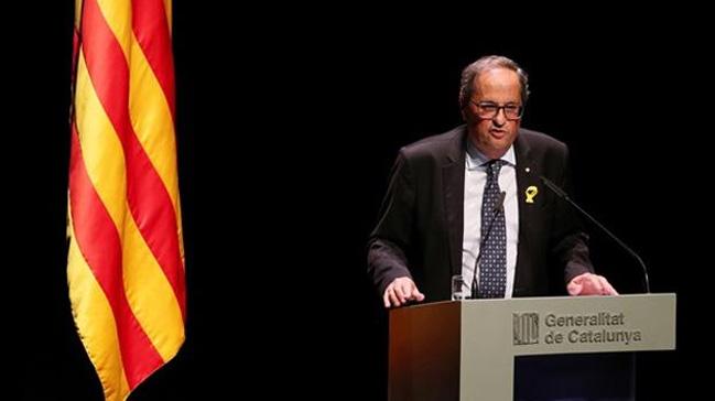 Katalan lider Torra, spanya'y tehdit etti: Aznlk hkmetine olan destei ekeriz