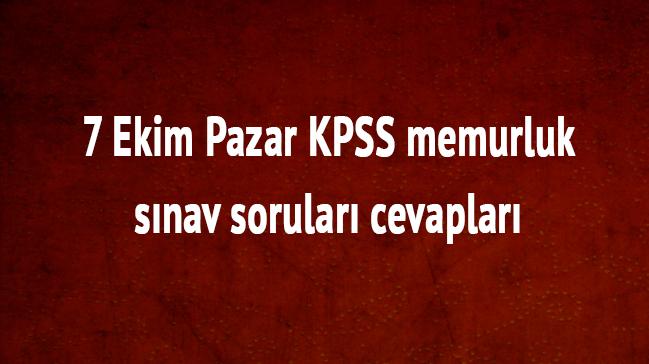 SYM KPSS snav nasld 7 Ekim Pazar KPSS memurluk snav son dakika sorular cevaplar 