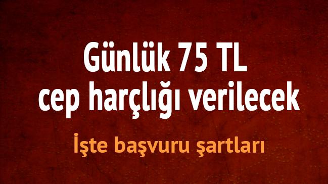 Genlere gnlk 75 TL cep harl verilecek