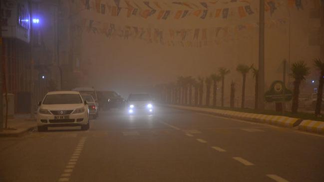 Toz bulutu yznden gr mesafesinin azald Ceylanpnar'da esnaf i yerlerini kapatt