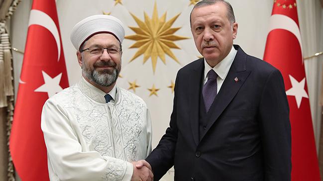 Bakan Erdoan, Diyanet leri Bakan Erba' kabul etti 