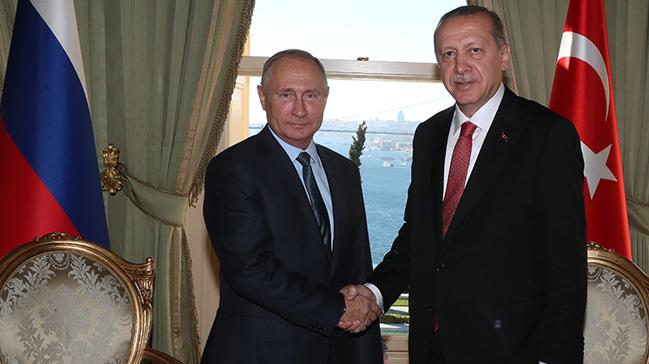 Bakan Erdoan, Rusya Devlet Bakan Vladimir Putin ile grt