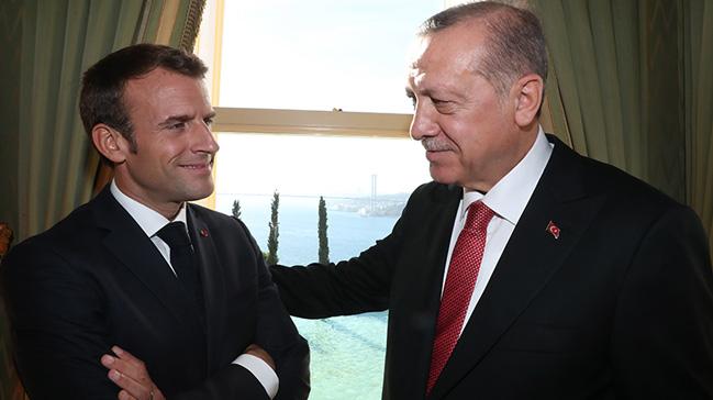 Bakan Erdoan, Fransa Cumhurbakan Macron ile bir araya geldi