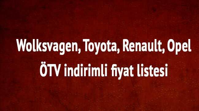 Sfr ara fiyat listesi 2018 Wolksvagen, Nissan, Toyota, Renault, Opel TV indirimi son dakika