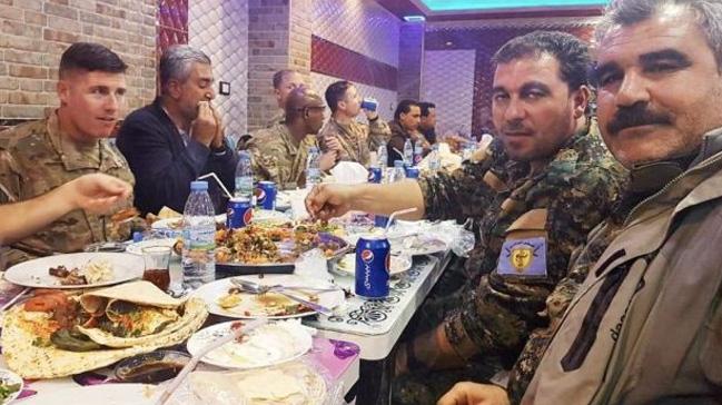  ABD'nin st dzey komutanlar PKK/YPG'li terristlerle beraber yemek yedi