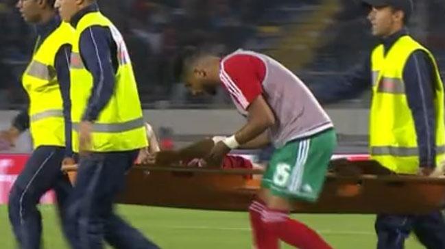 Younes Belhanda, Fas ile Kamerun arasnda oynanan milli mata sakatland