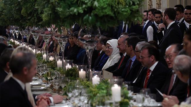 Bakan Erdoan, G20 liderleri onuruna verilen yemee katld