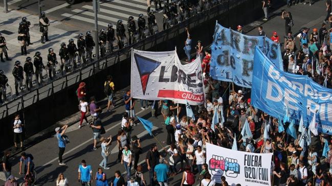 Arjantin'de binlerce gstericiden G-20 protestosu