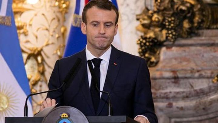 Macron'a bir nceki ay yzde 21 seviyesinde olan halk destei, 3 puan derek yzde 18'e geriledi
