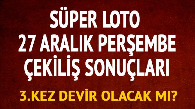 Sper Loto ekili sonular 584. Hafta 27 Aralk 