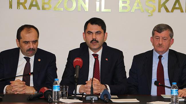 evre ve ehircilik Bakan Kurum: Trabzon genelinde 4 milyar 624 milyon liralk yatrm yaptk