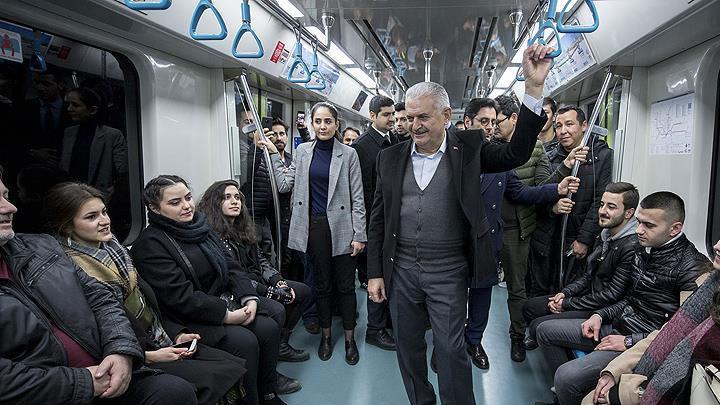 Binali Yldrm Marmaray ile yolculuk yapt