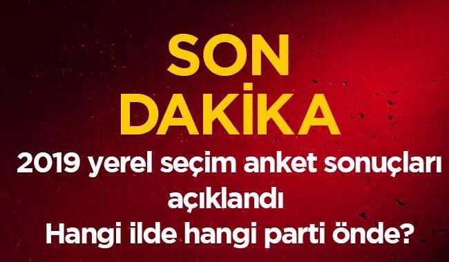 Son Dakika Haberi... l il parti oy oranlar hangi ilde hangi parti nde" 2019 yerel seim anket sonular