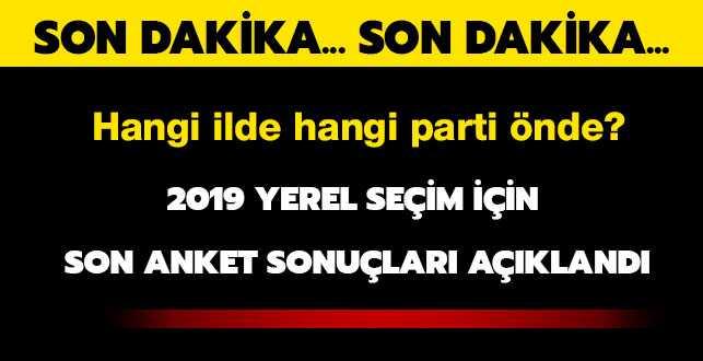 Yerel seim iin 2019 son anket akland