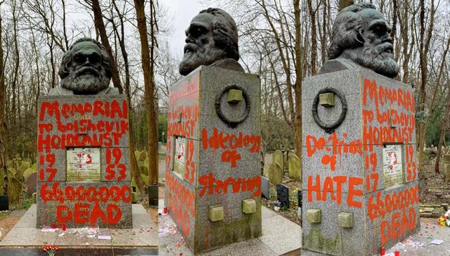 Londra'da bulunan Karl Marx'n mezar ikinci defa saldrya urad