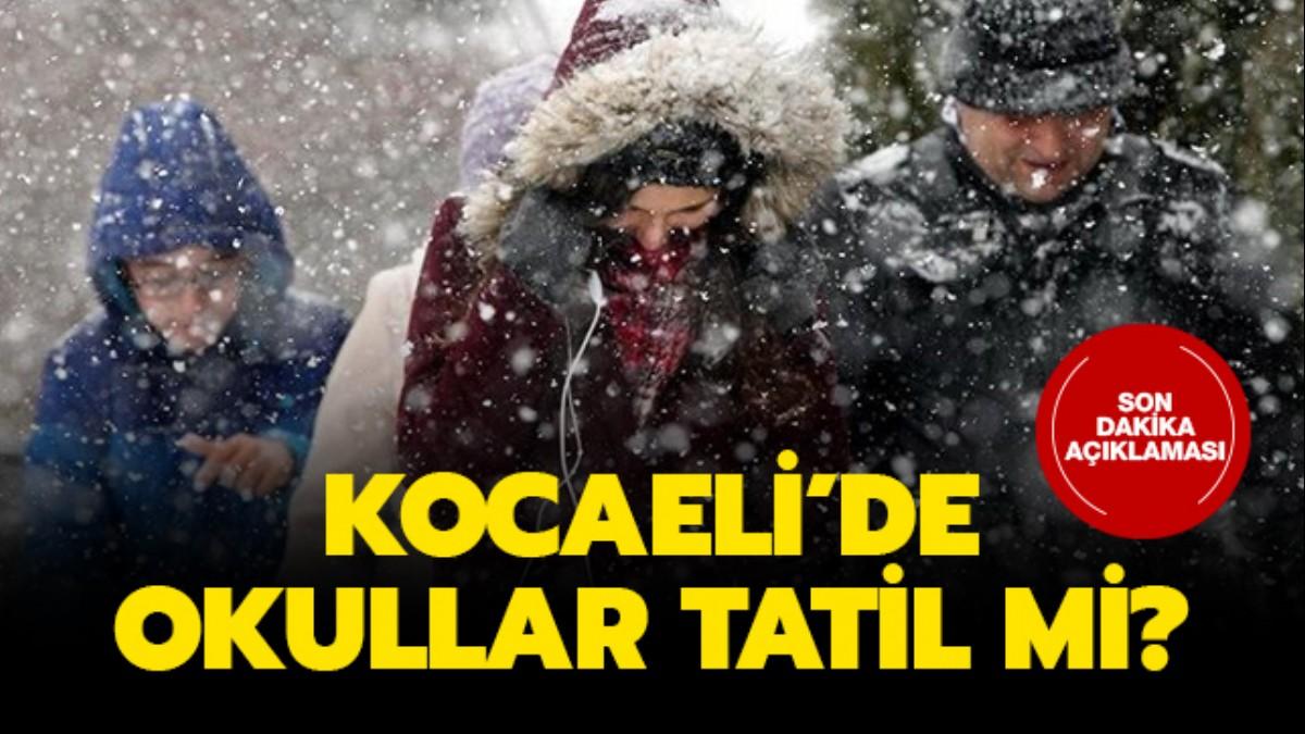 Kocaeli Valilii'nden kar tatili aklamas yapld m" Kocaelide yarn okullar tatil mi"
