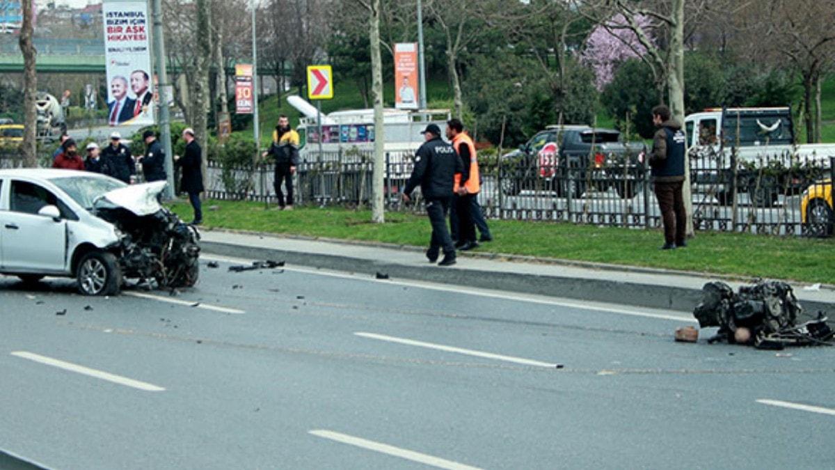 ili'de hzn alamayan ara bariyerlere arparak kaza yapt! Motoru dar frlad