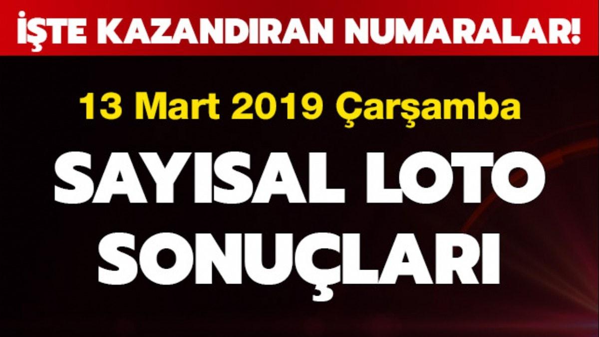 Saysal Loto 13 Mart aramba 2019 ekili sonular