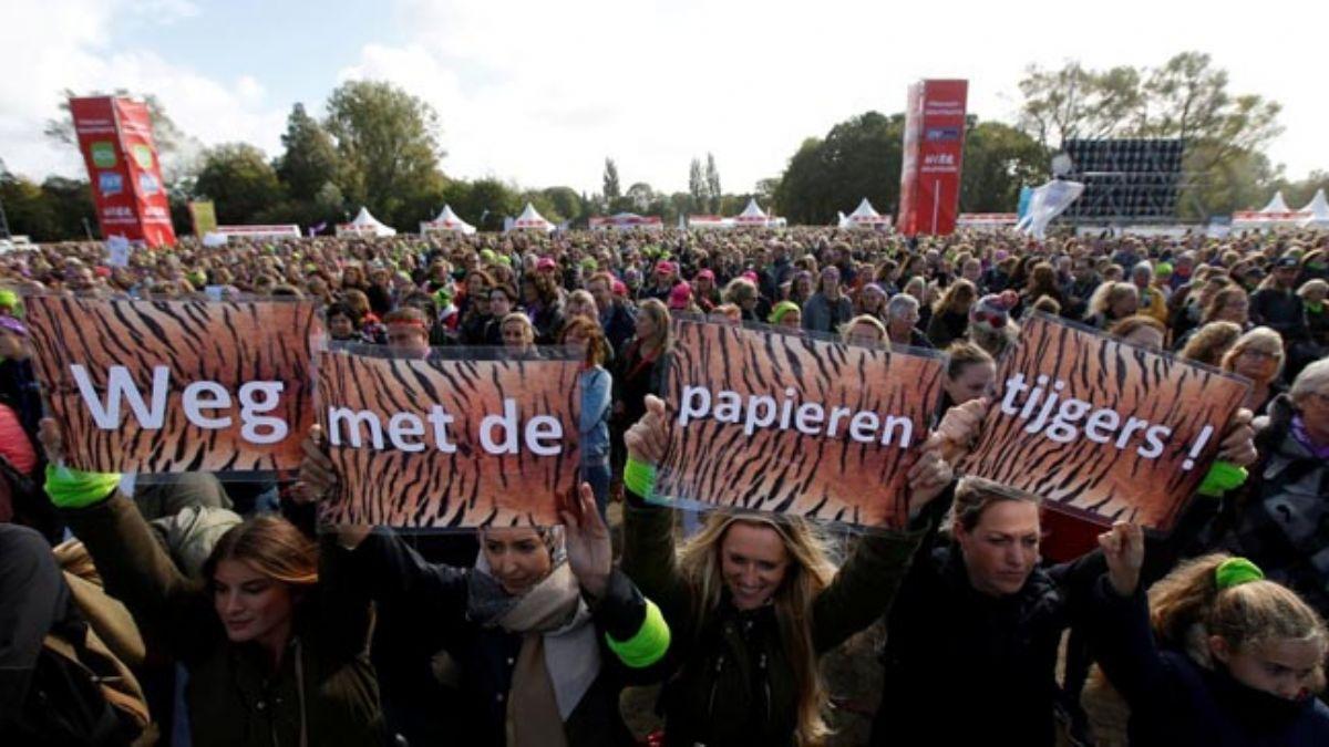 Hollanda'da binlerce retmen greve gitti