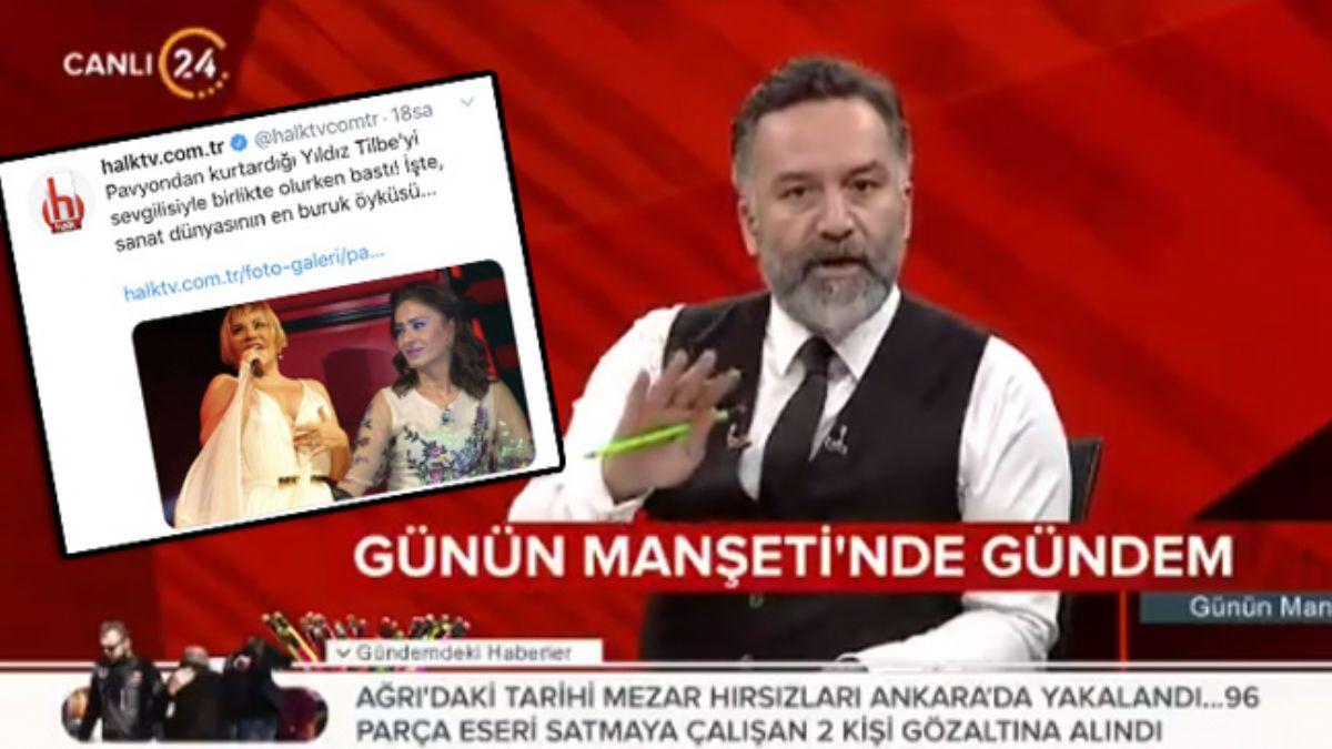 Murat iek'ten Halk TV'nin Yldz Tilbe'yle ilgili irkin haberine canl yaynda sert tepki