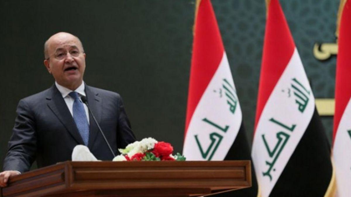 Irak Cumhurbakan Berhem Salih Musul'da protesto edildi