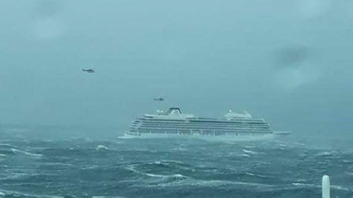 Norvete 1300 yolcu tayan gemi kt hava koullar nedeniyle yardm arsnda bulundu