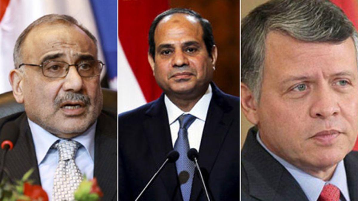 rdn Kral Abdullah ve Irak Babakan Abdlmehdi darbeci Sisi ile bir araya gelecek