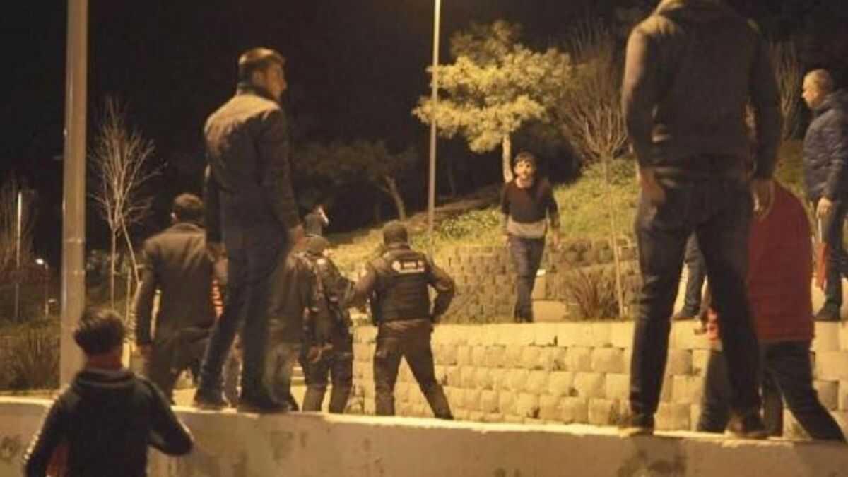 Silivri'de eli bakl bir kiiye polis biber gaz ile mdahale etti