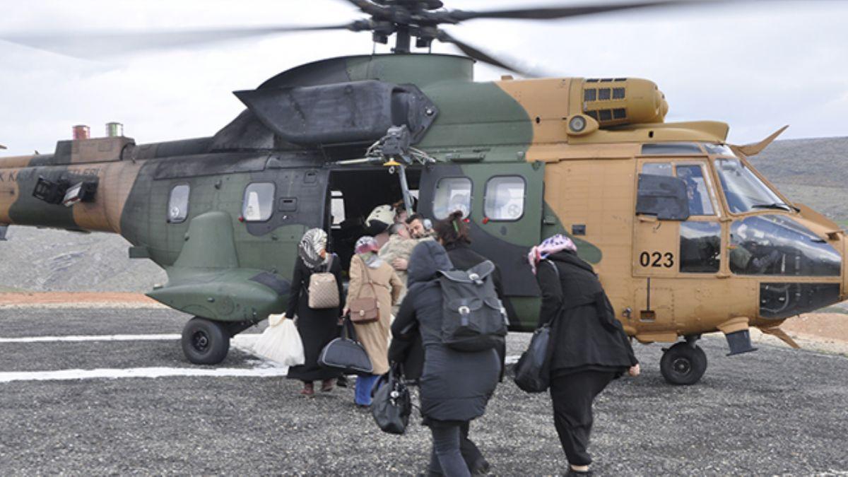 Siirt'te oy pusulalar askeri helikopterle tand