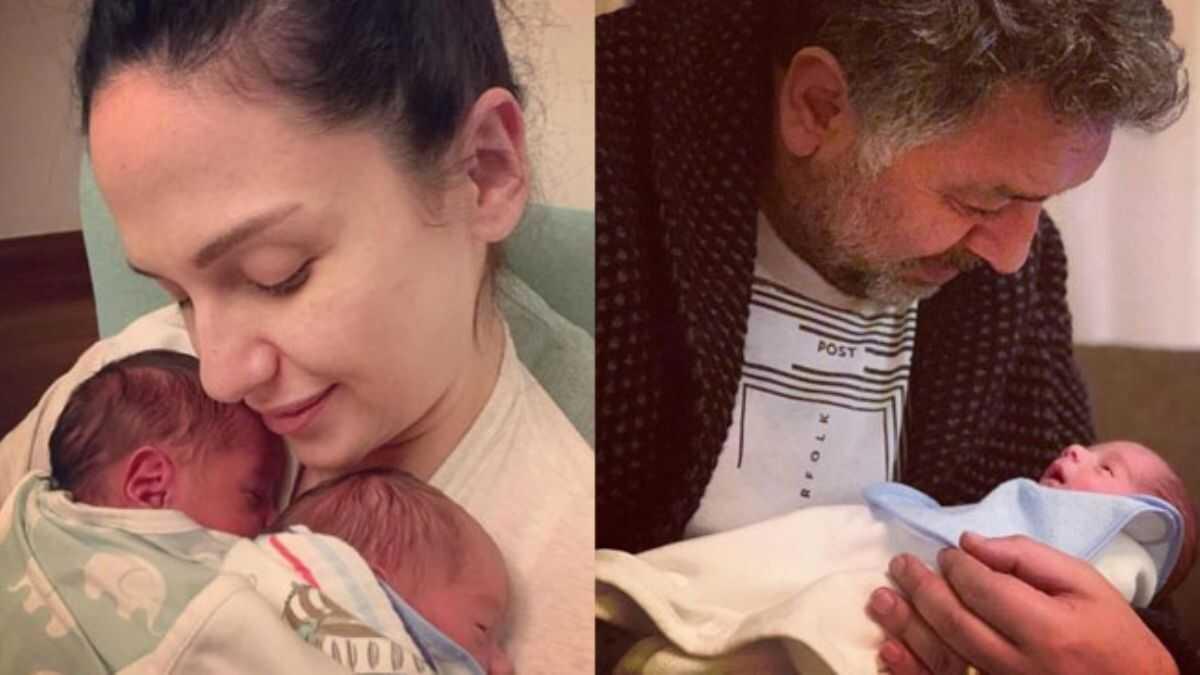 Sinem ztrk Uslu ile Mustafa Uslu'dan aile pozu