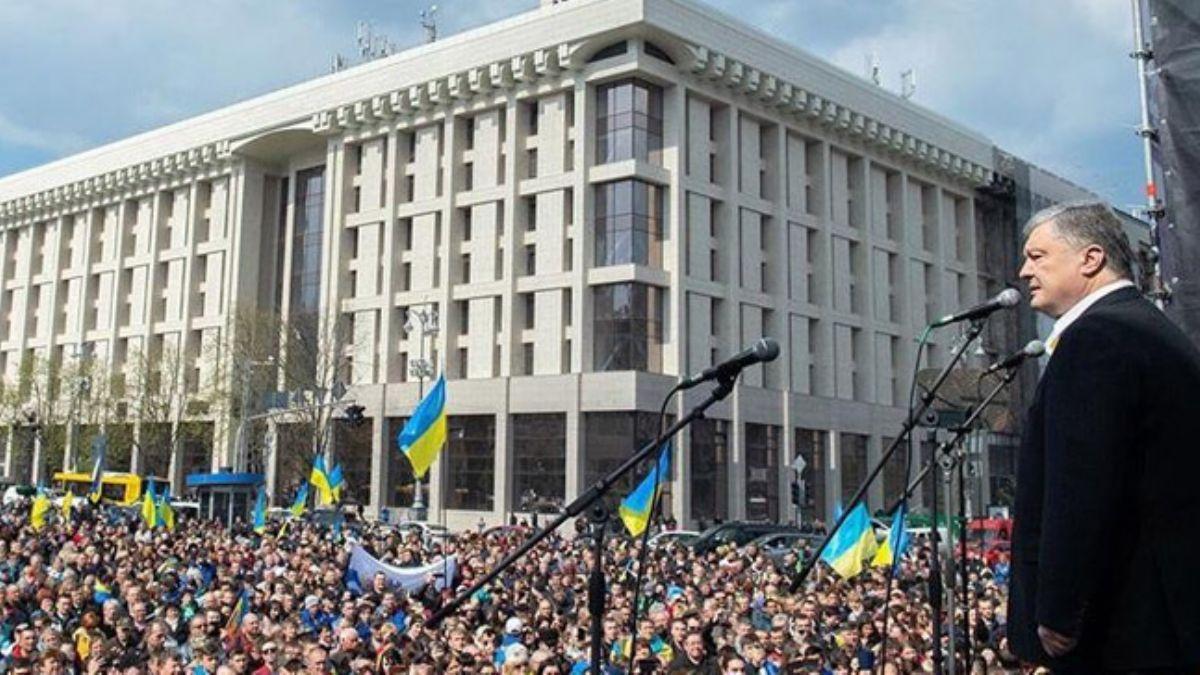 Ukrayna Devlet Bakan Poroenko'dan seim ncesi son miting