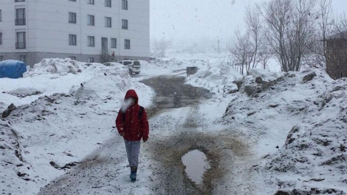 Karlova'da kar etkili oluyor 