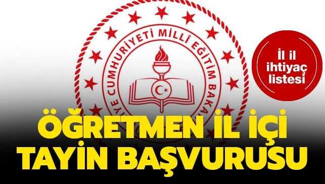 Öğretmen il içi ihtiyaç listesi 2019 açıklandı mı"