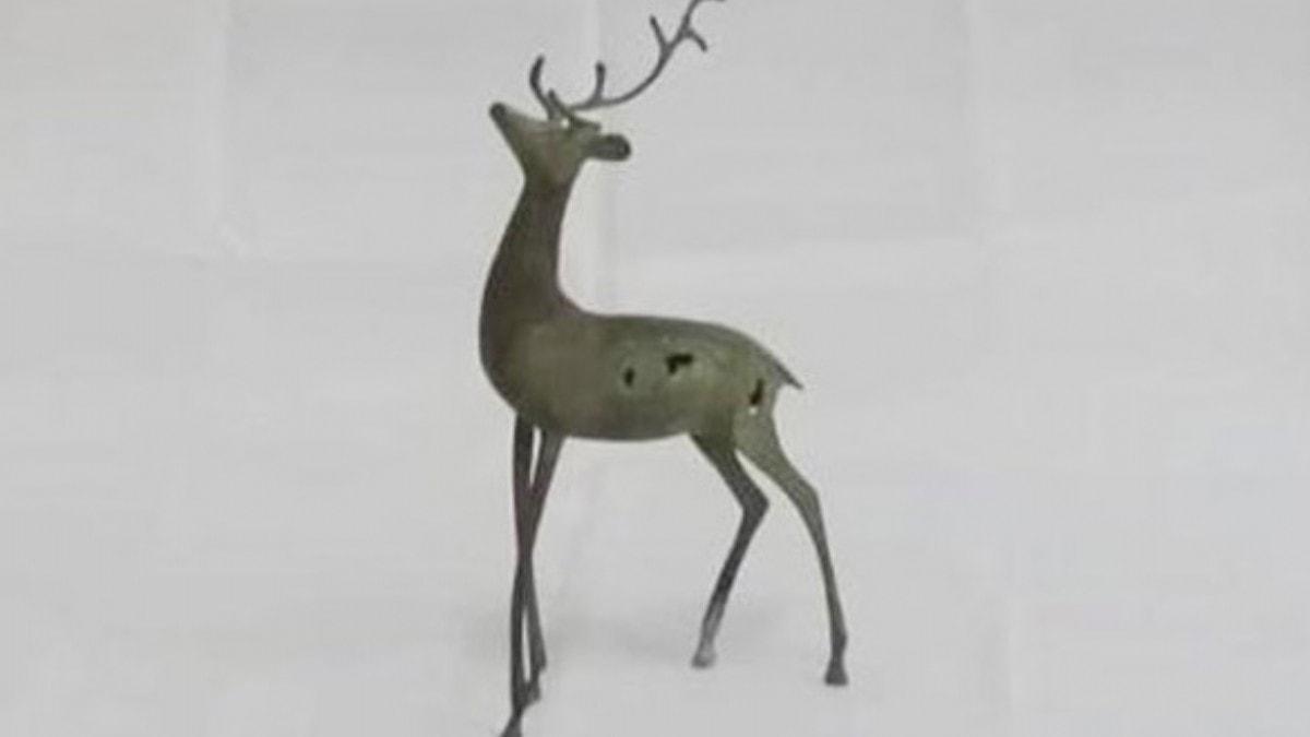 Siirt'te tarihi deeri olan geyik heykeli ele geirildi 