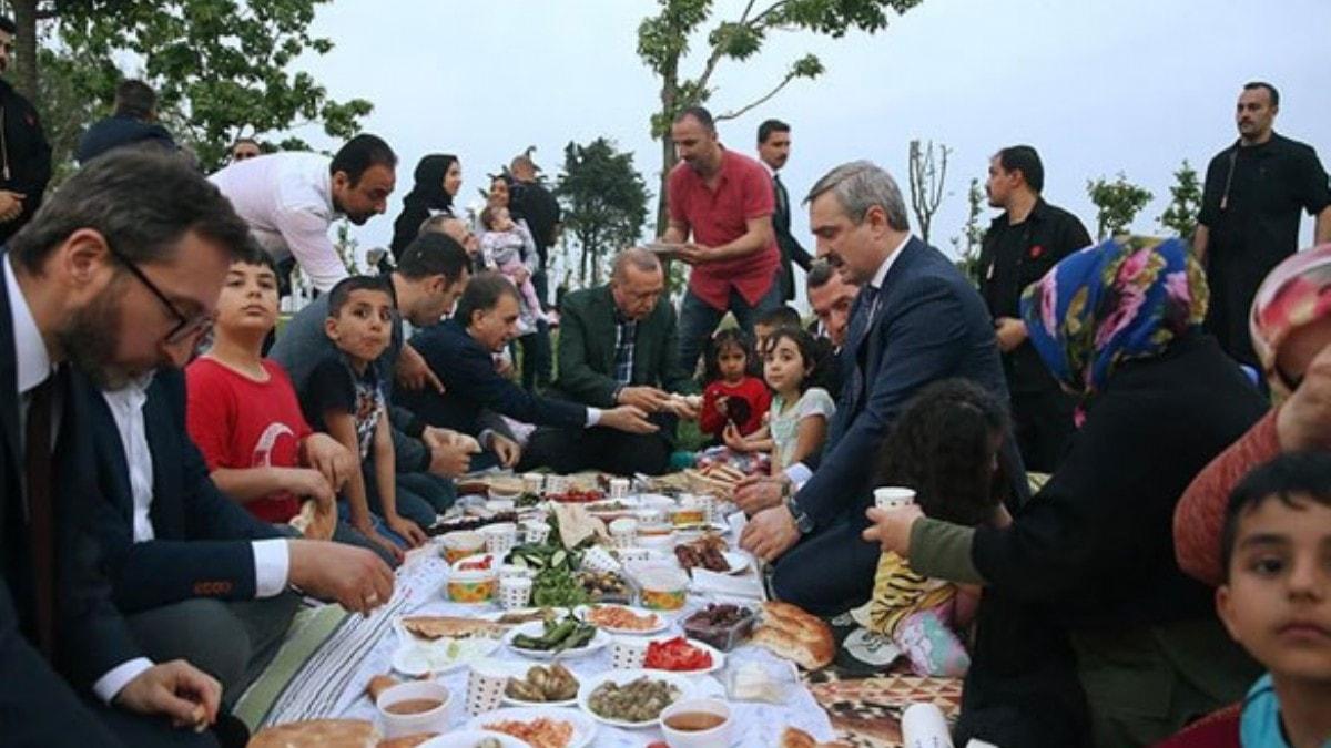 Bakan Erdoan vatandalarla iftar yapt