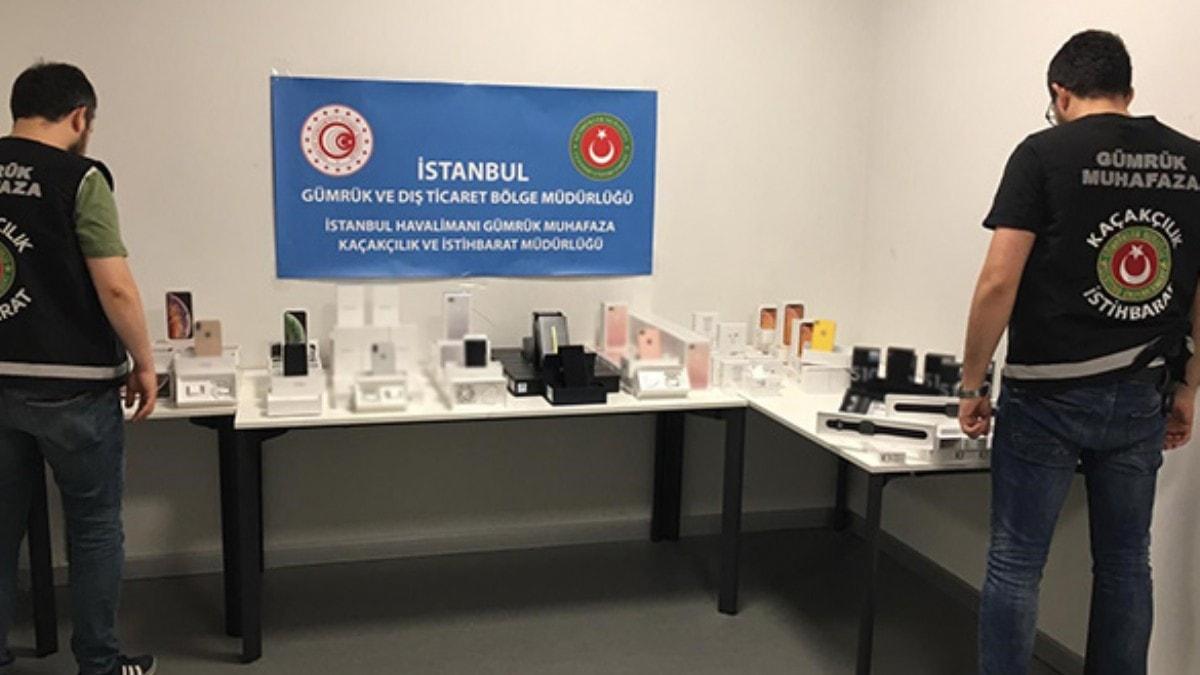 stanbul Havaliman'nda 9 milyonluk cep telefonu ve aksesuar ele geirildi