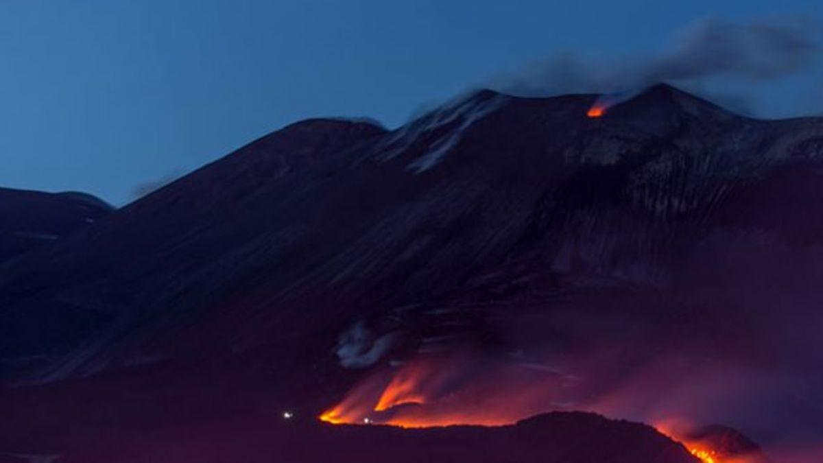 talya'daki Etna yanarda aktif duruma geti