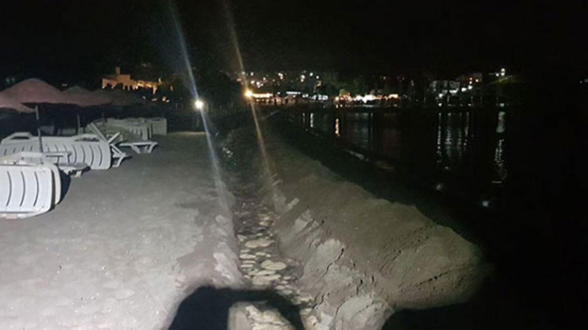 Bodrum'daki dnyaca nl Karaincir Plaj'nda kaak kaz grenleri artt