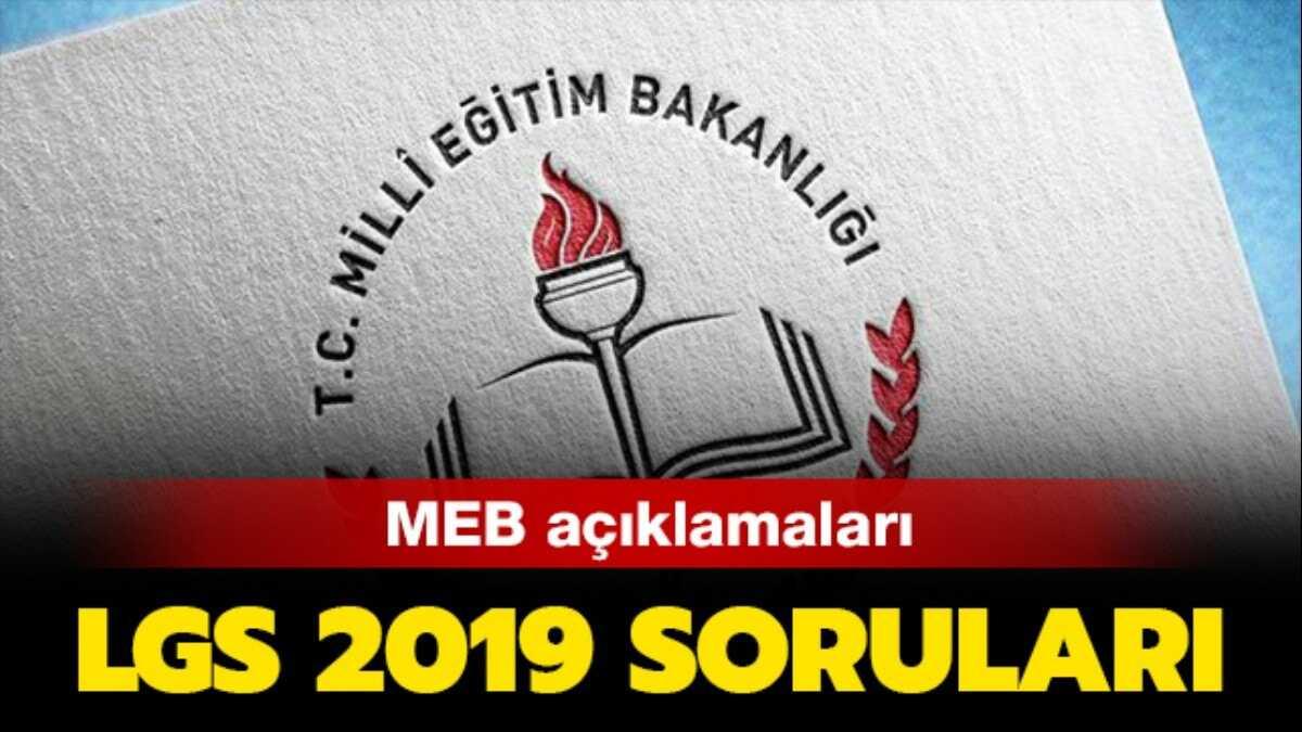 LGS rnek sorular MEB'te! 2019 LGS sorular nasl olacak"