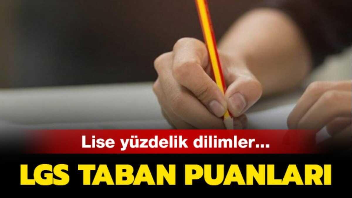 LGS lise taban puanlar ve yzdelik dilimleri 2019 LGS taban puanlar ne zaman aklanr"
