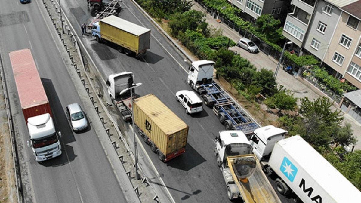 Son dakika: Beylikdz ambarl liman yolunda tr bariyerlere arpt!