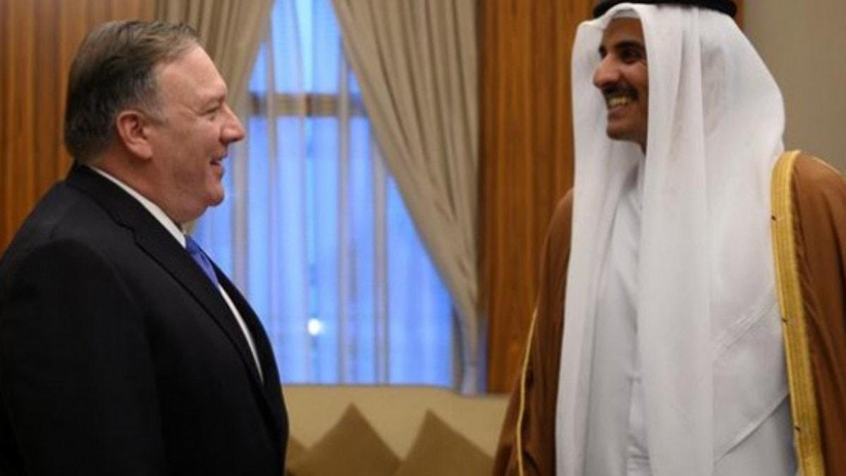 Pompeo, Katar Emiri eyh Temim ile grt