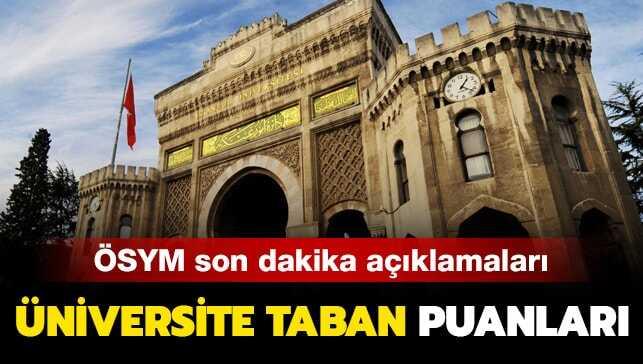 Üniversite taban puanları ve başarı sıralaması