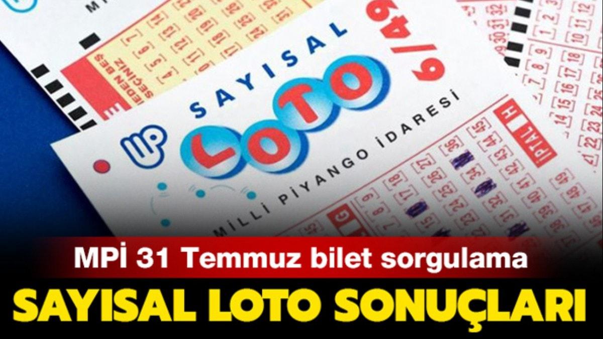 31 Temmuz 2019 Saysal Loto sonular 