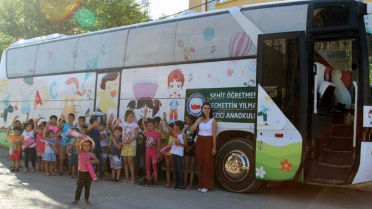 ehit Necmettin retmen ansna yaplan gezici anaokul ocuklar sevindiriyor