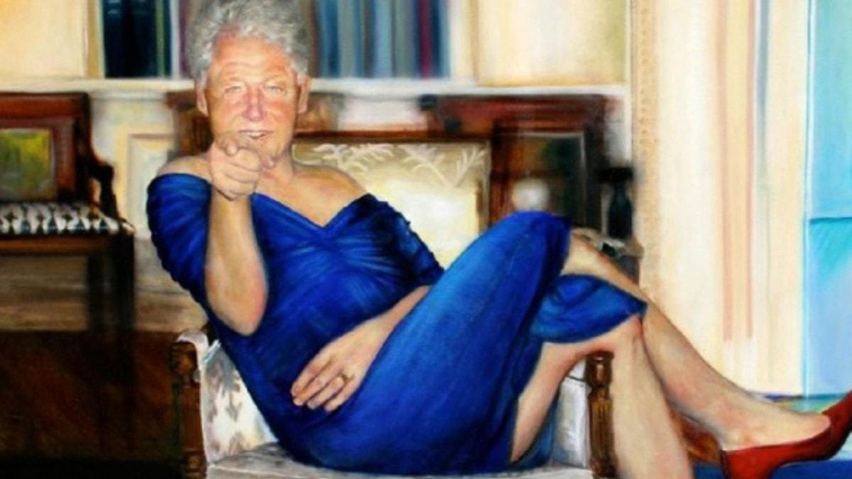 Kadn elbiseli Bill Clinton tablosunu bakn kim izmi