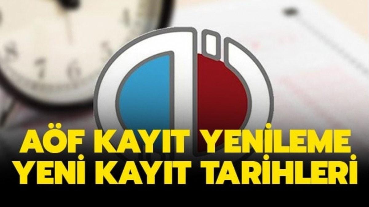 AF kayt yenileme ve yeni kayt tarihleri belli oldu!