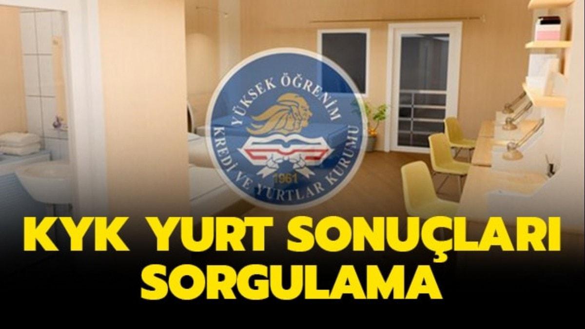 KYK yedek yurt bavuru sonular sorgulama