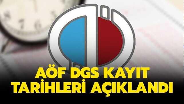 AÖF DGS kayıt tarihleri için geri sayım!